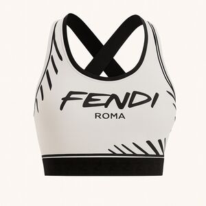 Monochrome Logo F Sports Bra White Black SIZE S-M